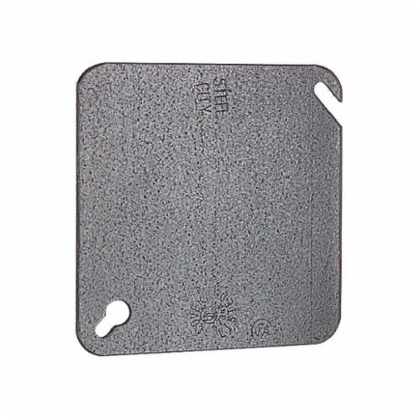 Thomas & Betts Steel City® 52-C-1 Outlet Box Cover, 4 in L x 4 in W, Blank/Flat Cover, Steel